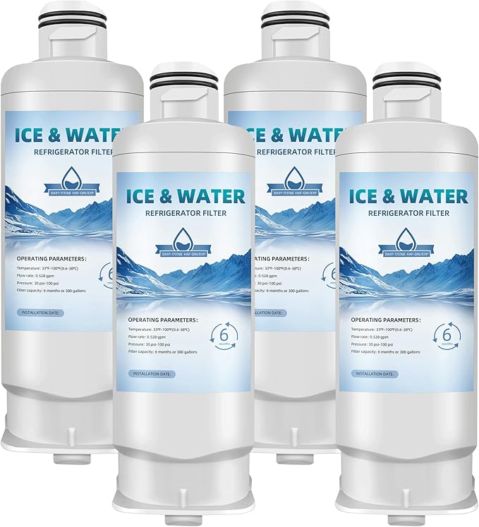 DA97-17376B Replacement For Samsung Water Filter HAF-QIN/EXP, Fit rs27t5200sr rs22t5201sr rf27t5201sr rf28r7201sr rf30bb6600qlaa rf32cg5400sr, Bespoke Water Filter 4-Pack