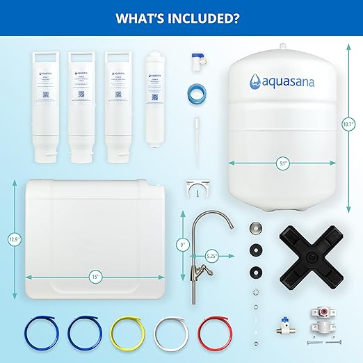 Aquasana SmartFlow® Reverse Osmosis Water Filter | RO Under Sink System | WQA Certified up to 99.99% of 90 contaminants Including Fluoride, PFAS, Arsenic, Lead, and Chlorine | Brushed Nickel Faucet
