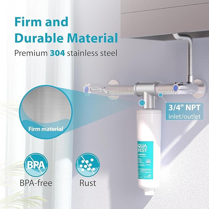 AQUA CREST AP431 AP430SS Whole House Scale Inhibitor - Inline Water System, Prevents Scale Build Up On Hot Water Heaters, Pipes and Boilers
