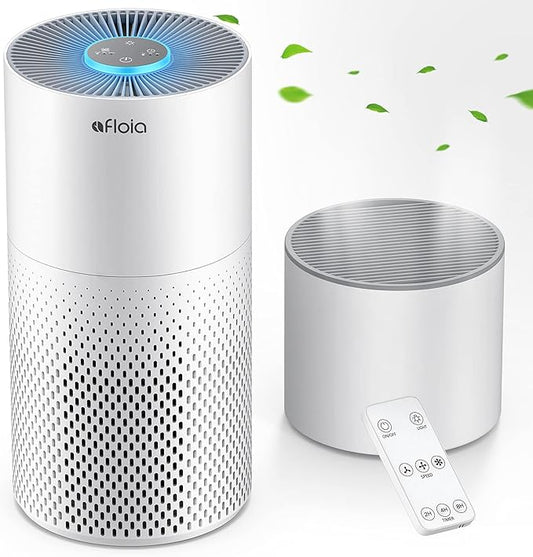 Afloia Humidifier and Air Purifier in One, 3-Stage Filter Cleaner Evaporatively Humidify Combo Remove Pets Dust Dander Hair Allergy Pollen Smoke Smell for Home Bedroom Large Room, 24dB Quiet