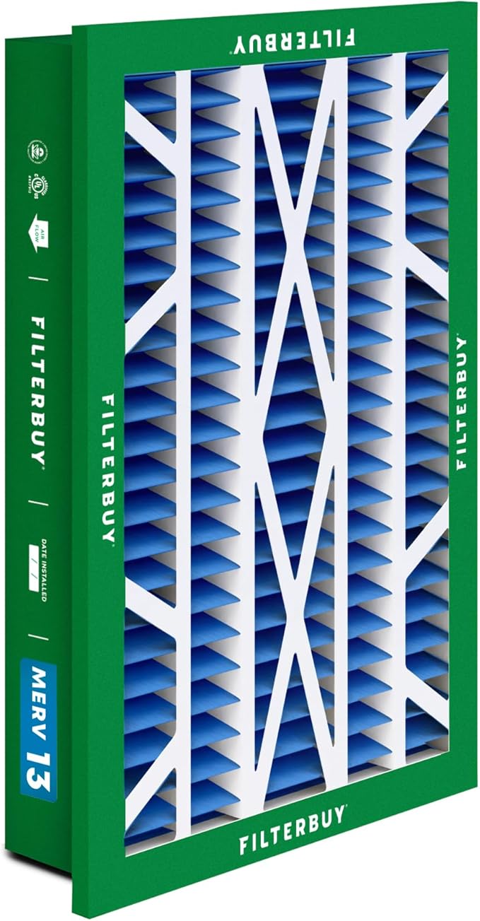 Filterbuy 20x30x5 Air Filter MERV 13 Optimal Defense (1-Pack), Pleated HVAC AC Furnace Air Filters Replacement for Honeywell Return Grille (Actual Size: 18.38 x 28.63 x 3.69 Inches)