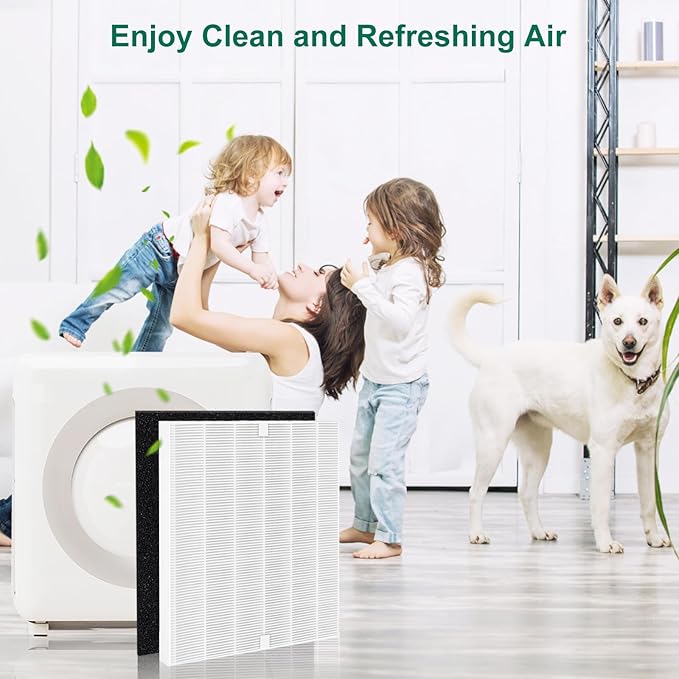 AP-1512HH Replacement Filter Compatible with Coway Airmega AP-1512HH and 200M air Puri-Fier, AP-1512HH-FP, AP-1518R, AP-1519P, 4 Filter, 4 Activated Carbon Filters, Compared to Part #3304899