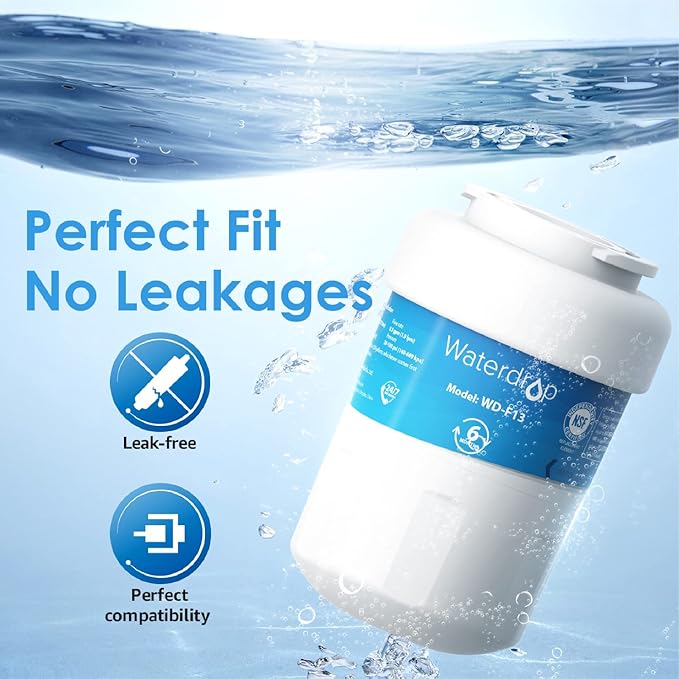 Waterdrop WD-F13 Water Filter, Replacement for GE® SmartWater® MWF®, MWFINT, MWFP, MWFA, GWF, HDX FMG-1, Kenmore® 9991, GSE25GSHECSS, WFC1201