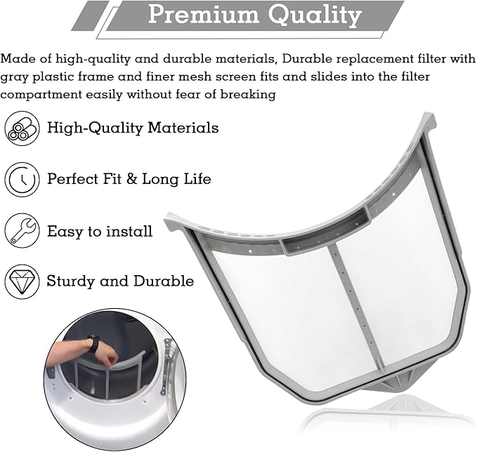 W10516085 Dryer Lint Filter, Compatible with Whirlpool Dryer Filter Lint Screen, Replaces W10211906 W10370972 PS11755878 WPW10516085 3188345 AP6022545 EAP11755878