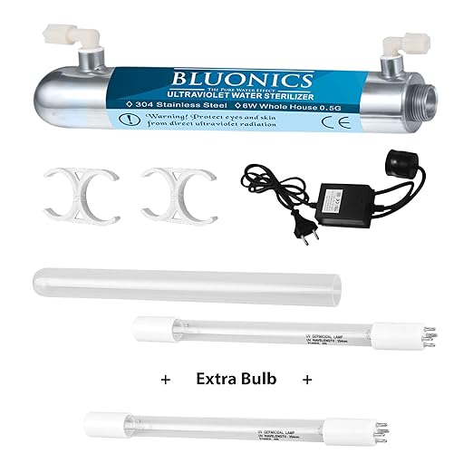 Bluonics Ultraviolet Light Water Purifier UV System for Reverse Osmosis Drinking Water System 0.5 GPM