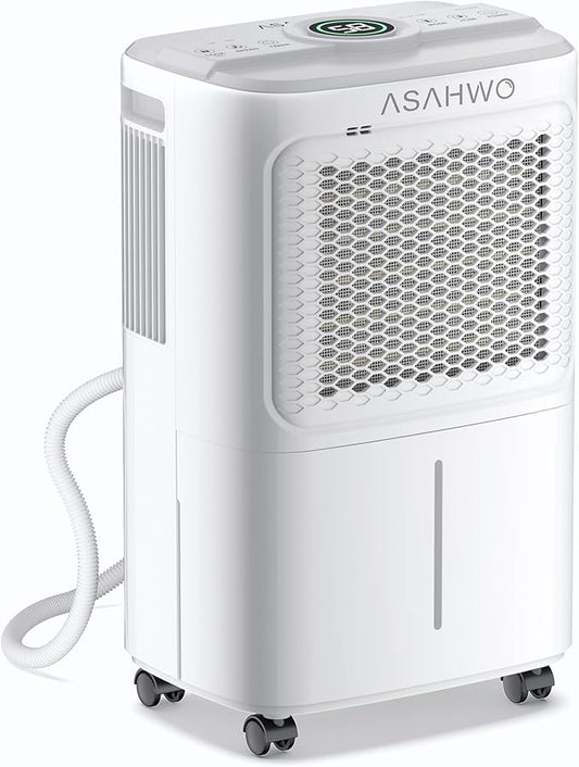 2500 Sq.Ft Dehumidifier for Basement Home, ASAHWo 34 Pints Dehumidifier with Drain Hose, Quiet Portable Dehumidifiers for Bathroom Large Room, Bedroom, Auto Defrost,Smart Humidity Control,24H Timer
