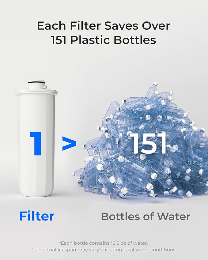 Waterdrop 0 TDS Zero TDS Water Rechargeable Water Filter Dispenser, 4-Stage Instant Electric Powerful Pitcher, Reduce Chlorine, Lead, 15-Cup Countertop Water Filtration System with 1 Filter, White