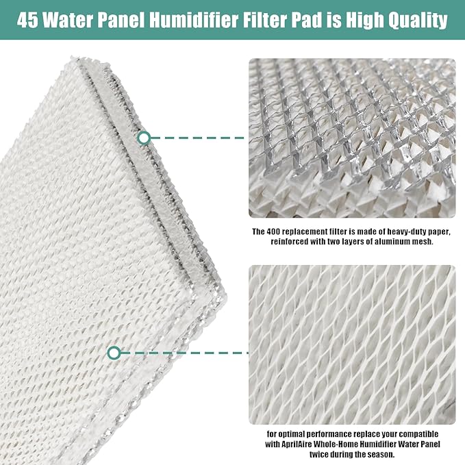 45 Water Panel Humidifier Filter Pad Replacement Compatible with Aprilaire Whole House Humidifier Models 400, 400A, 400M Humidifier Parts, Furnace Humidifier Filter Accessories -(2 Pack)