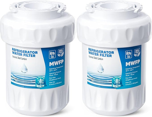 RWF0600A Water Filter, Fit for MWF GE Water Filter, GE MWF, SmartWater MWFP, MWFA, GWF, HDX FMG-1, WFC1201, RWF1060, 197D6321P006, Kenmore 9991, 2packs By AVXBYR