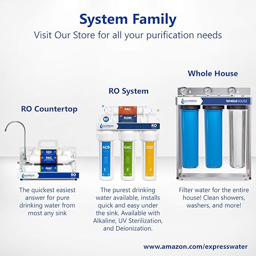 Express Water EZRO5 Countertop Reverse Osmosis Water Filtration System, Simple Set Up Faucet Filter, White