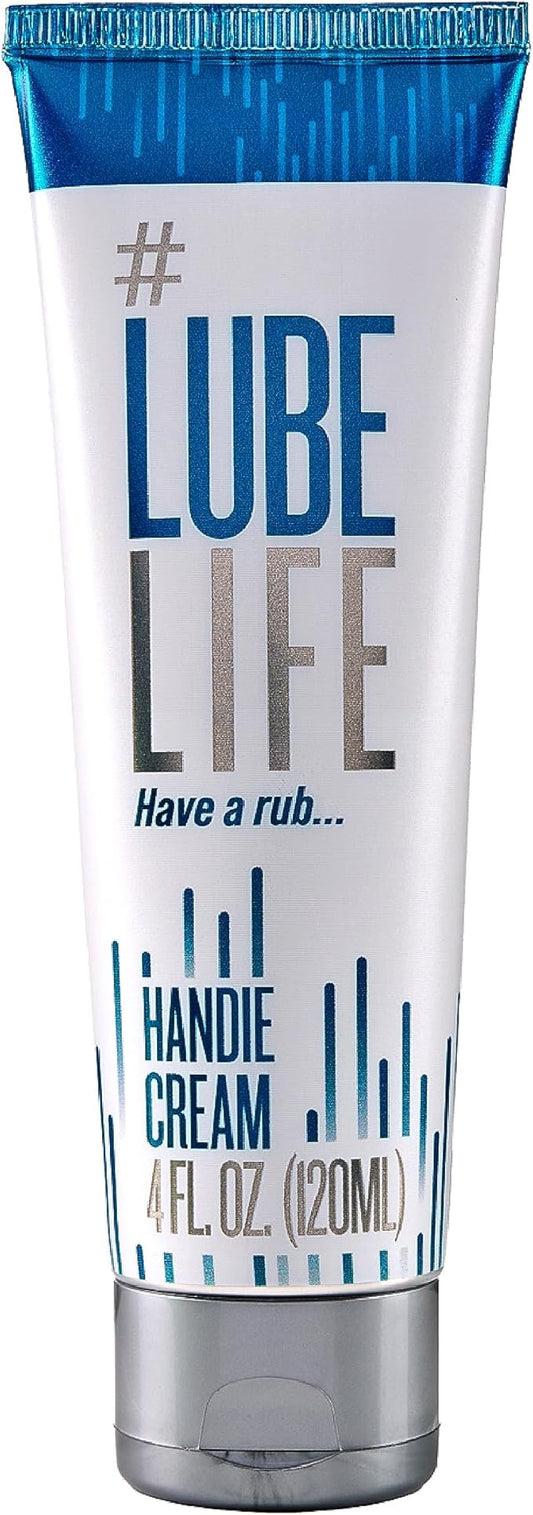 LubeLife Handie Cream, Water-Based Lube for Men and Couples, Made with Natural Ingredients, Creamy Texture, 4 Fl Oz
