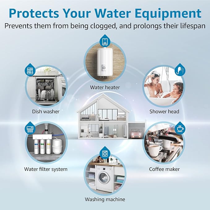 AQUA CREST FXHTC Whole House Water Filter, Well Water Filter Replacement for GE® FXHTC, GXWH40L, American Plumber W10-PR, Culligan® RFC-BBSA, W10-BC, Carbon Filters, 5 Micron, Pack of 3