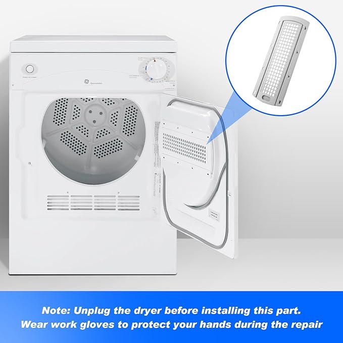 WE22X35337 Washer Dryer Lint Screen Filter丨Dryer Lint Filter Slide Guide丨washer dryer lint screen cover grid Compatible with GE Washer Dryer
