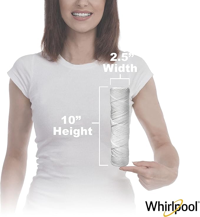Whirlpool 10" x 2.5" String Wound Whole House Water Filters, NSF Certified 5-Micron Filtration Reduces Sediment for Well Water, WHKF-WHSW, 2-Pack
