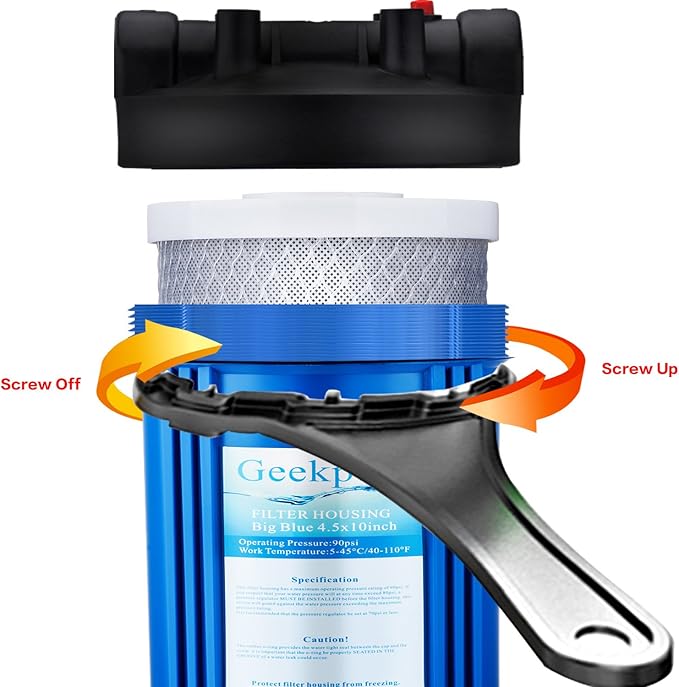 Geekpure 20 Inch Carbon Block Water Filter Reduce Chlorine Taste Odors for Whole House Filtration- 4.5 Inch x 20 Inch -5 Micron