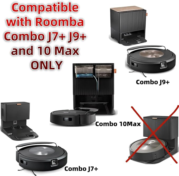 Replacement Parts Accessories Specific for iRobot Roomba Combo 10 Max J9 J7+/Plus Vacuum Cleaners :Microfiber Moping Pad X2 Side Brush X8 Filter X8 Roller Brush X8