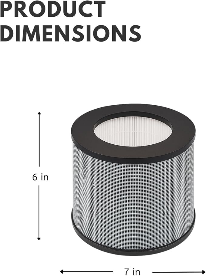 Nispira TT-AP006 Replacement Filter for TaoTronics Air Purifier 3-in-1 True HEPA Smoke Dust VOCs Remover, 2 Packs