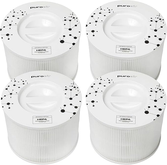 PuroAir 240 Replacement Filter - HEPA Filters up to 99.9% of Smoke, Pollen, Dust and Common Household Pollutants - HEPA Air Filter Replacement for PuroAir 240 Air Purifier (4 Pack)