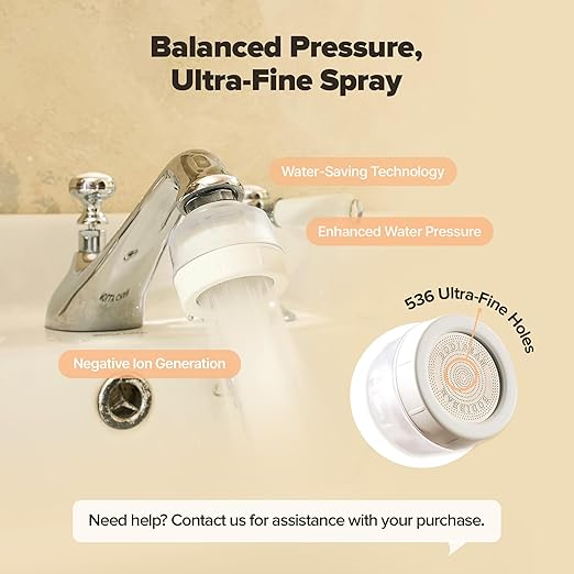 [6 Months Set] Water Filter for Sink Faucet and Replacement Set, Sink Water Filter, Vitamin C Gel, NSF Certified - Removes Impurities, Chlorine and Rust - Skin Hydration, Made in Korea