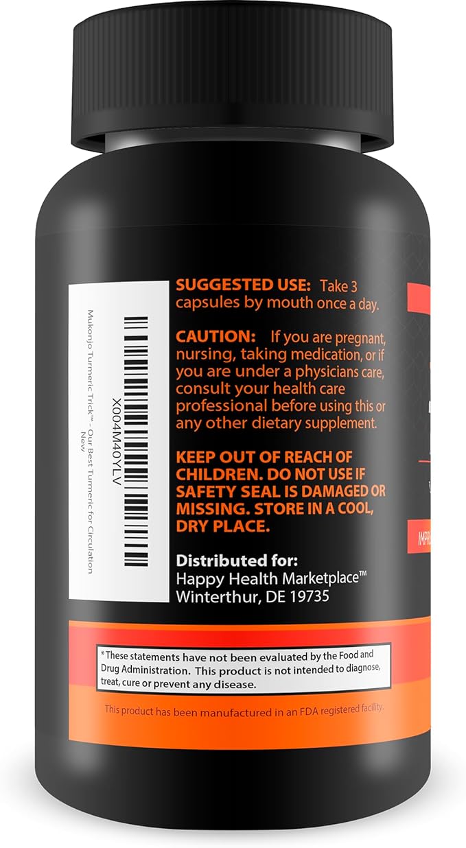Mukonjo Turmeric Trick - with Vitamin D and Zinc for Men - Our Best Turmeric Curcumin Supplement for Men - Enriched with Black Pepper - Turmeric African Root Trick - Mens Health Vitamin D