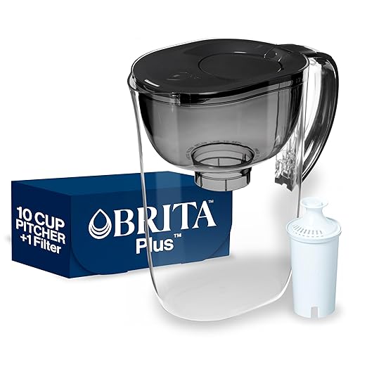 Brita Large 10 Cup Water Filter Pitcher, 1 BritaPlus Filter, Everyday, Black (Package May Vary)