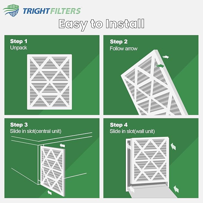 12x12x1 Air Filter 6 Pack, Durable MERV 8 Pleated Home HVAC AC Furnace Filters, Lightweight Compact Air Conditioner Filter Replacement