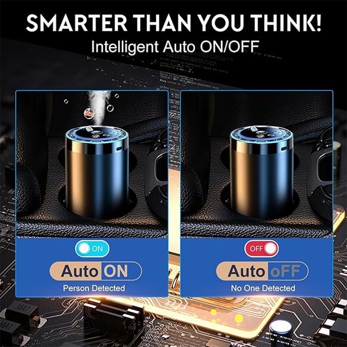 2025 Smart Car Air Freshener Diffuser With Star Projector 5 Adjustable Modes 360° Air Purifier Nano Mist and Lights For Car Office Desktop Bedroom