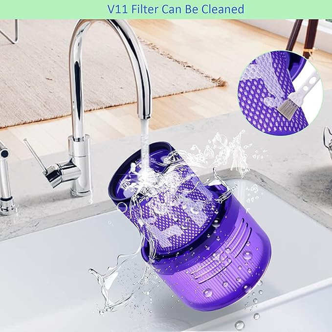 for Dyson V11 Torque Drive Cordless Vacuum Cleaner Replacement Filters Parts, Compatible with Dyson V11 SV14 Animal and V15 Detect Cordless Vacuum Models Filter, Part No.970013-02, 2 Pack