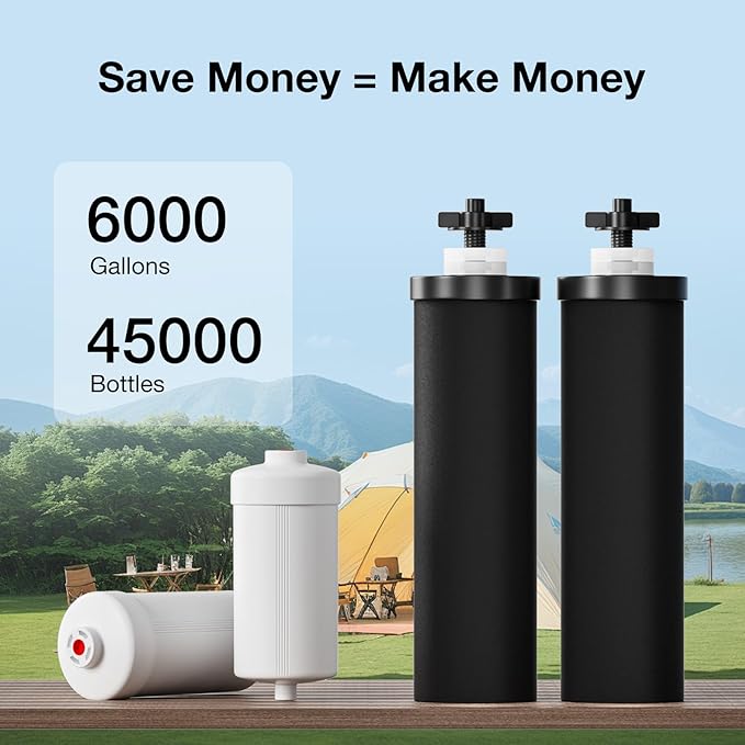 Black Filters Fluoride Combo Pack,Replacement Filters for ProOne® and Berkey® Countertop Gravity Water Filter System(2&2 Pack)