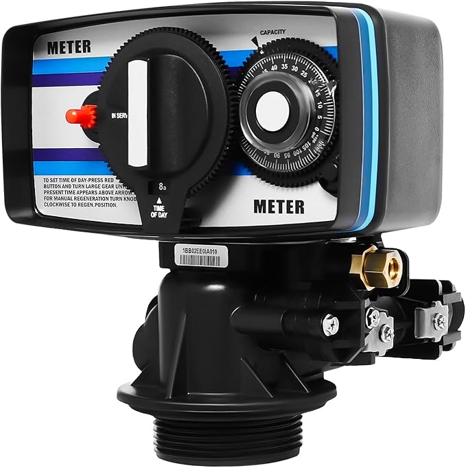 Whole House Water Softener Valve, 5600SM Flow Type Digital Control Valve for Water Softeners, 110V Automatic Operating Digital Timer Filter Control Head Valve Water Filter Softeners Resin