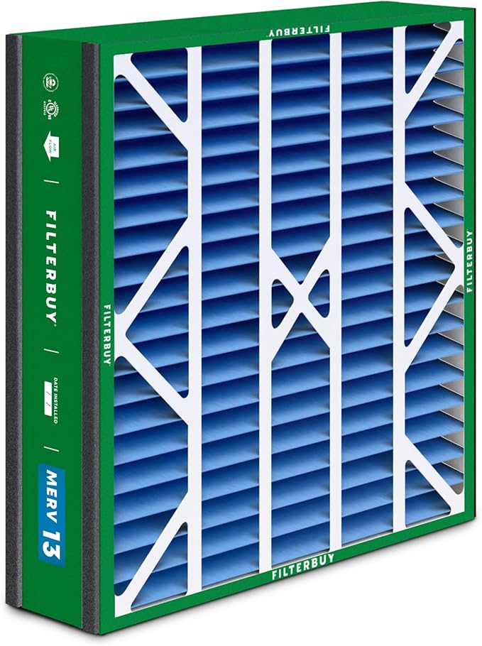 Filterbuy 20x25x5 Air Filter MERV 13 (MPR 1900) Health Defense (1-Pack), Pleated HVAC AC Furnace Filters for Trion Air Bear, Generalaire, Skuttle, and More (Actual Size: 19.63 x 24.13 x 4.88)
