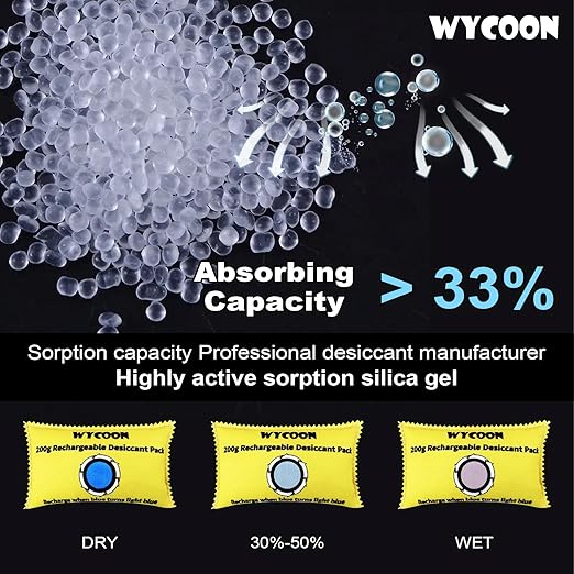 200g Rechargeable Desiccant Pack of 5, Moisture absorbers Bag, Desiccant Dehumidifier bag, Dehumidifier for Home Closets,Gun Safe, and Cars