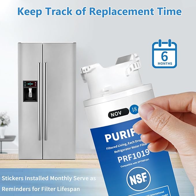 EPTWFU01 Refrigerator Water Filter Compatible with RWF5800A, EPTWFU01,EWF02, Pure Source Ultra II, Pure Source Ultra 2, 012505454226, 4562222, 6 Month / 300 Gallon，2 Pack