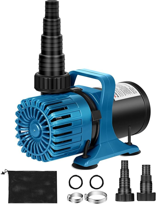 120W 2700 GPH Pond Pumps for Outdoor Ponds & Water Garden, 180° Adjustable Water Direction, Pond Fountain Pump with 20FT Power Cord & Barrier Bag, Ultra-Quiet Pond Waterfall Pump, UL Listed