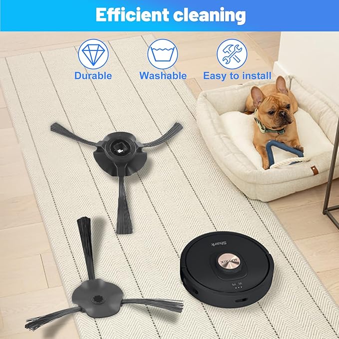 6 Pack Side Brushes for Shark Matrix Robot Vacuum Cleaner RV2310, RV2310AE, AV2310, AV2310AE, RV2300, RV2300S, RV2320S, UR2350AE Replacement Parts