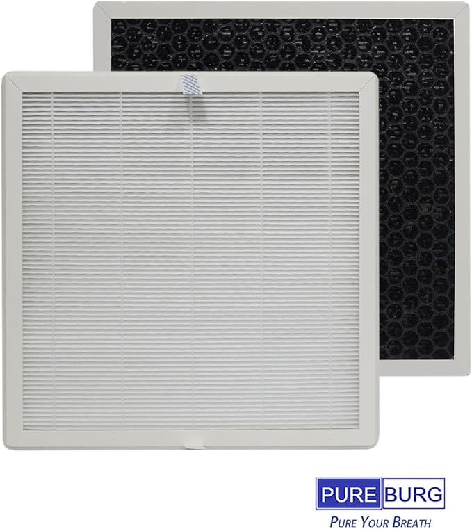 PUREBURG Replacement Filter Compatible with Mooka E-300L Air Purifier,6-Pack H13 HEPA Activated Carbon 2-in-1 3-Stage Filtration Air Clean Dust VOCs