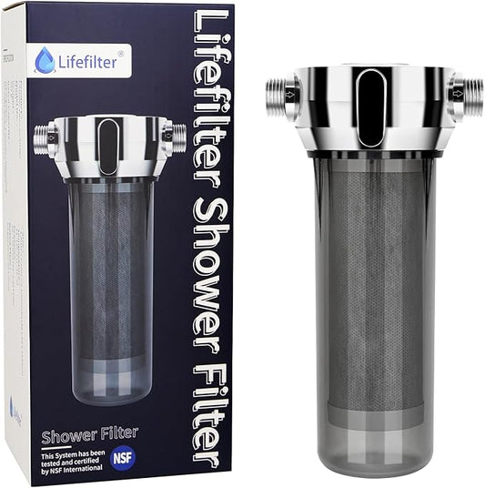 Lifefilter PRO Carbon Shower Head Filter System for Hard Water, NSF Certified, Removes Chlorine, Heavy Metals and More, Improves The Condition of Dry Skin and Hair