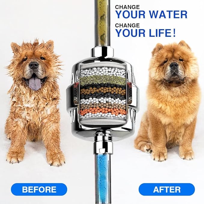 15 Stage Shower Head Filter for Hard Water - Black Shower Water Filter Reduces Chlorine, Improves Skin Condition