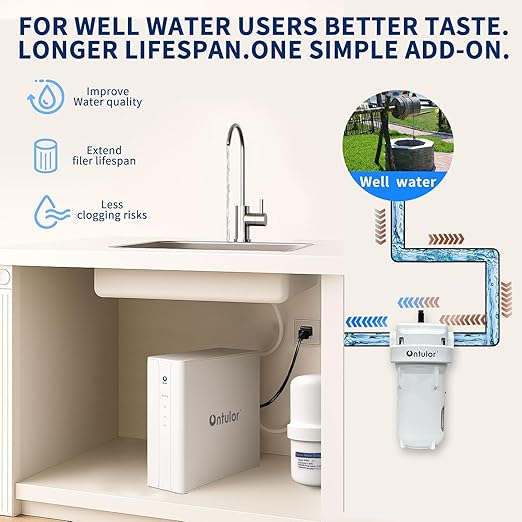 Ontulor S3OP Reverse Osmosis System 9 Stage Water Filter - Under Sink RO Water Filtration System NSF/ANSI 42 & 372 Certified 75 GPD Smart LED Reminder TDS Meter Included