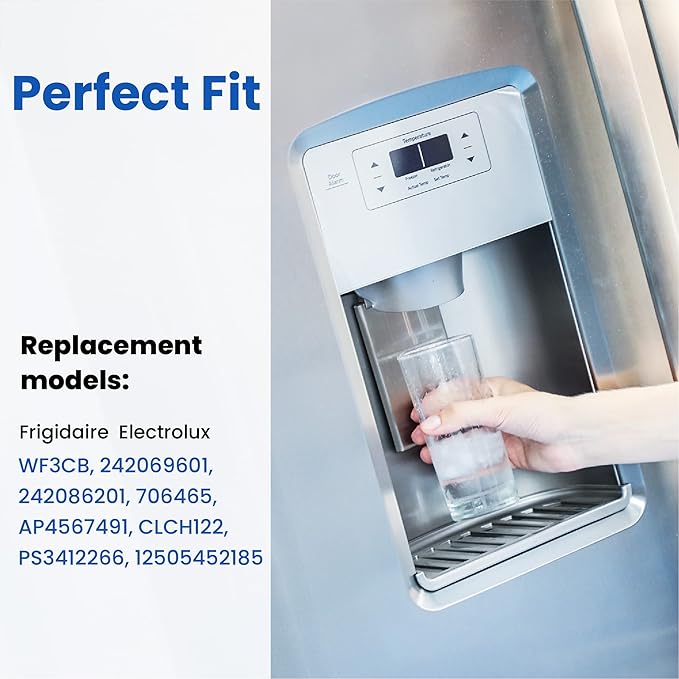 WF3CB Water Filter Replacement, HP006 Compatible with Frigidaire WF3CB, Pure Source 3, WF425, 706465, 242069601, 242086201, 242017800, Height 9 inches, 1 Count