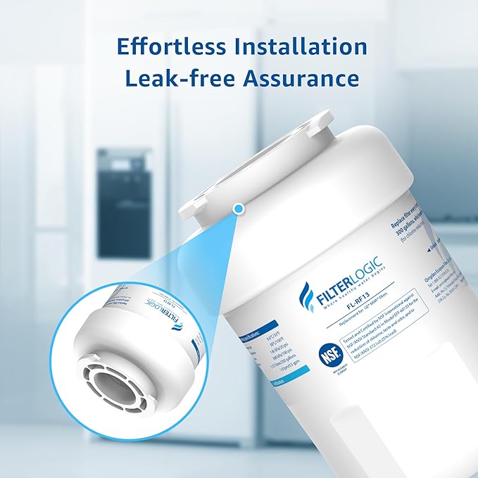 Filterlogic FL-RF13 Replacement for GE® MWF®, SmartWater® MWFP, MWFA, GWF, HDX FMG-1, GSE25GSHECSS, RWF1060, Kenmore® 9991 Refrigerator Water Filter, 3 Filters