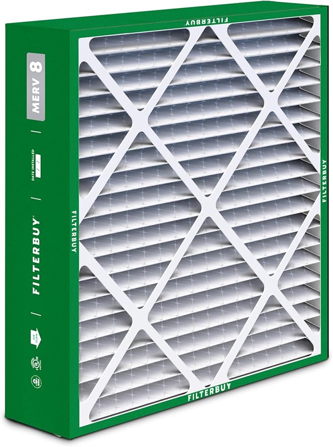 Filterbuy 22x24x5 Air Filter MERV 8 (MPR 700) Dust Defense Replacement (4-Pack), Pleated HVAC AC Furnace Filters for Amana, Goodman, and Five Seasons (Actual Size: 22.06 x 23.94 x 5.25)