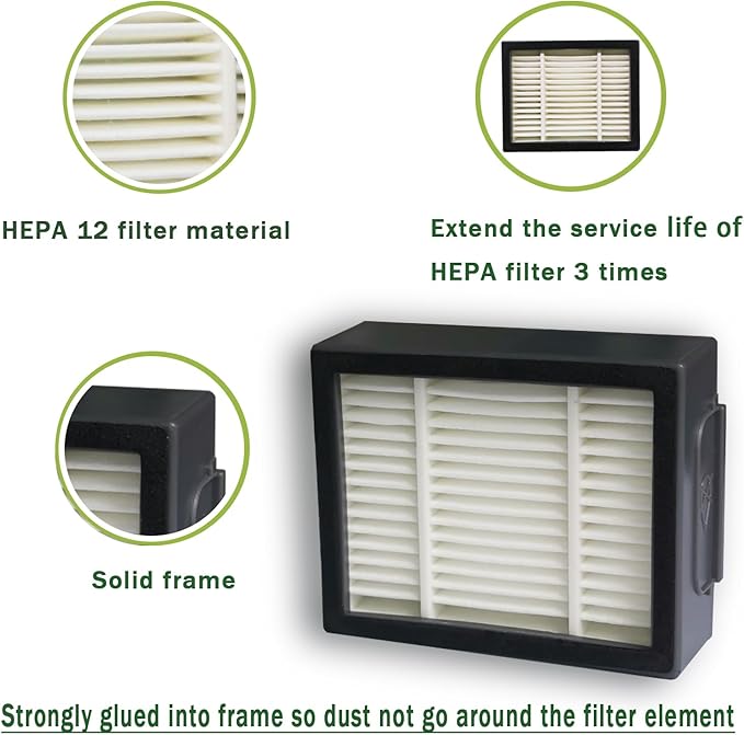 12 Pack Vacuum HEPA Filters Replacement for iRobot Roomba i & j & e Series, Vacuum Filter Accessories Parts for i1+/i2+/i3+/i4+/i5+/i6+/i7+/i8+/j5+/j6+/j7+/j8+/j9+/e5/e6/e7