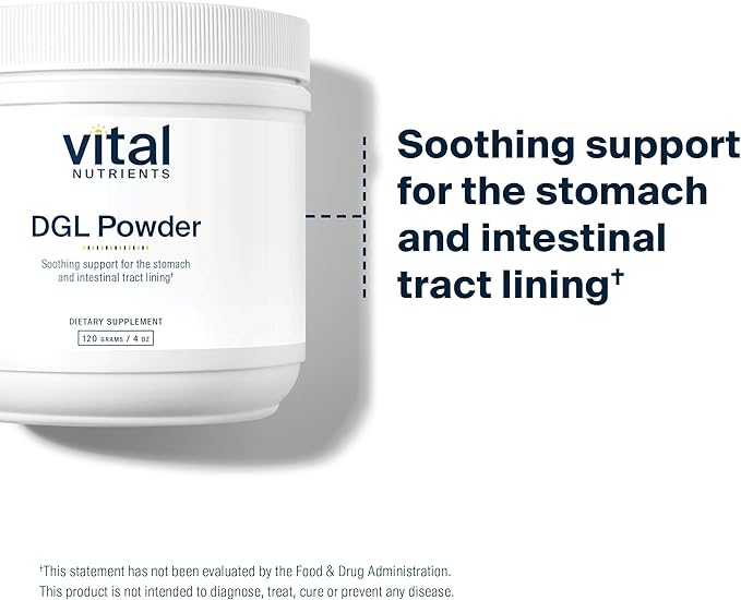 Vital Nutrients DGL Powder | Vegan DGL Licorice Root Extract to Support Healthy Stomach Lining and Digestive Tract* | Gluten, Dairy, Soy Free | Non-GMO | 120g