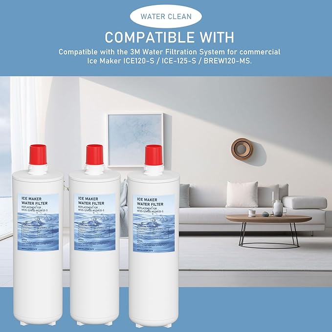 HF20-S HF20-MS HF25-S Water Filter Replacement Compatible with 3M High Flow Series Cartridge HF20-S, 5615103/HF20-MS, 5615109/HF25-S,5615203, Water Filtration System 3-Packs