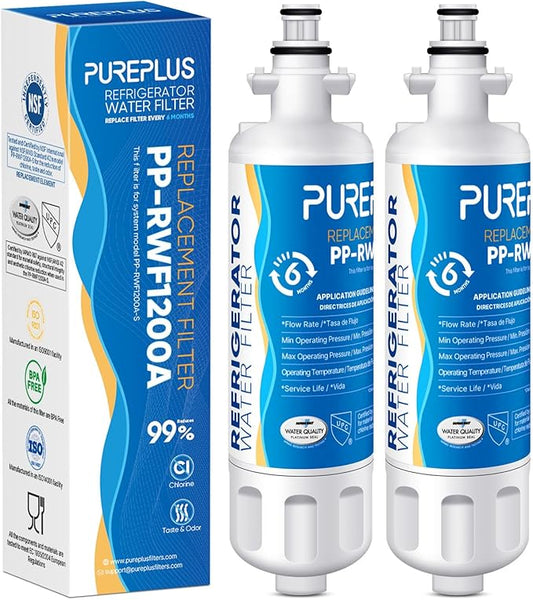 PUREPLUS ADQ36006101 Replacement for LG LT700P, Kenmore Elite 469690, ADQ36006102, Water Filters for Refrigerators LFXS30766S, LFX28968ST, LFX31925ST, LFX31945ST, LFXS29626S, RWF1052, RWF1200A, 2Pack