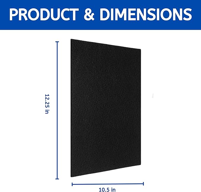 Nispira Replacement Carbon Pre Filter for Air Purifier, Compatible with Vornado Air Purifier Models AC300, AC350, AC500, AC550, PCO200, PCO300, PCO500 Compared to Part MD1-0023. A Set of 4 Filters