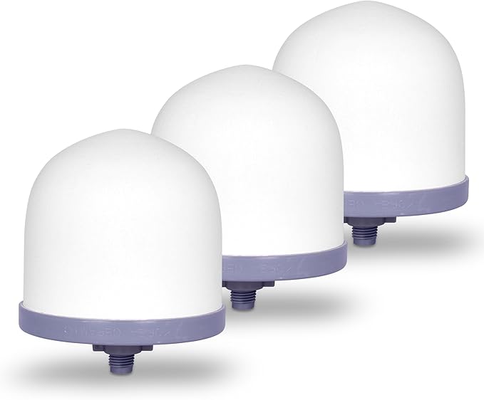 Replacement Ceramic Dome Water Filter 0.2 to 0.5 micron for Countertop & Water Coolers. First Stage of Filtration, Traps all Impurities (Set of 3)
