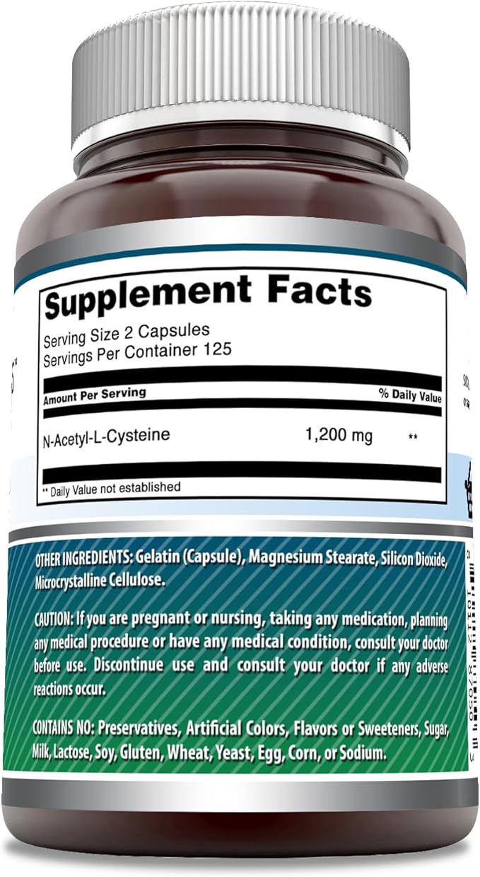 Amazing Formulas NAC (N-Acetyl-L-Cysteine) Supplement | 600 Mg per Serving | 250 Capsules | Non-GMO | Gluten Free | Made in USA