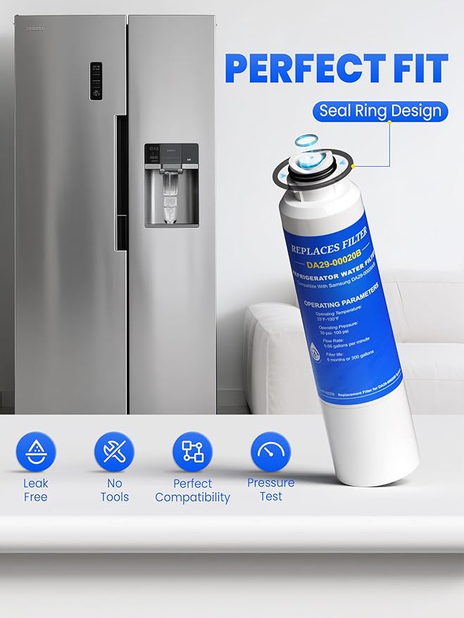 DA29-00020B Filter Compatible with Samsung Water Filter DA29-00020B, DA29-00020A, DA-97-08006A-B, HAF-CIN/EXP, HAF-CIN, HAF-CIN- exp, HAFCIN, 04609101000, 09101, 46-9101, 469101, 6 Pack, By CHOPLO